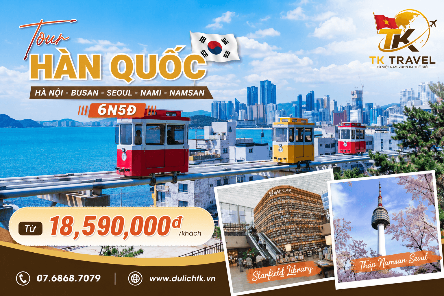 TOUR HÀN QUỐC | HÀ NỘI  - BUSAN - SEOUL - NAMI - NAMSAN | 6N5Đ