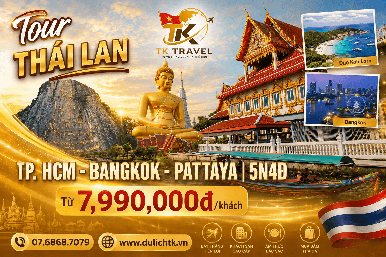 TOUR THÁI LAN | TP.HCM – BANGKOK - PATTAYA | 5N4Đ